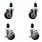 Service Caster 3.5'' SS Maroon Poly Wheel Swivel 1-1/2'' Expanding Stem Caster Set 2 Brakes, 4PK SCC-SSEX20S3514-PPUB-MRN-2-TLB-2-112 - alternate 1